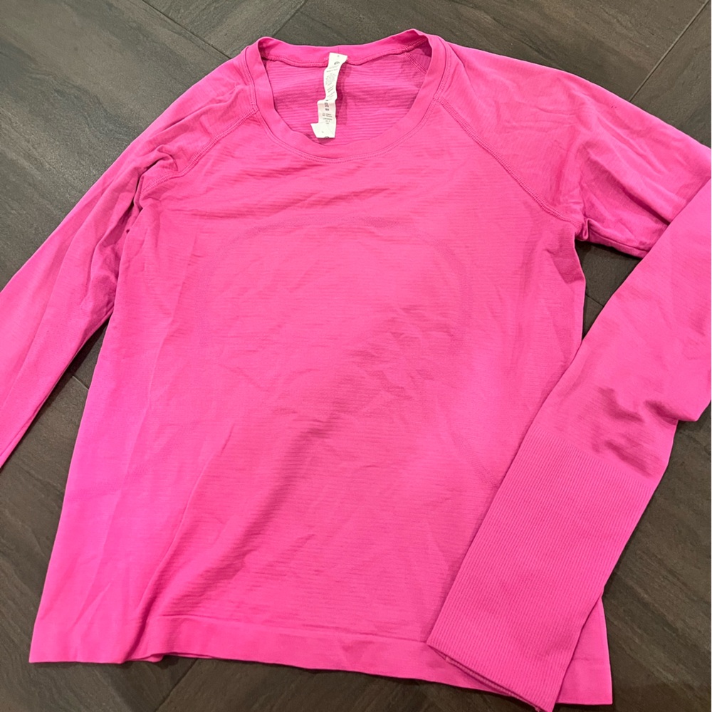 Lululemon Swiftly Tech Long Sleeve 2.0 Pow Pink Sz 8
